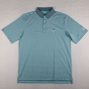 Straight Down Polo Shirt Mens Large Teal Gray Performance Chicago Highlands Golf